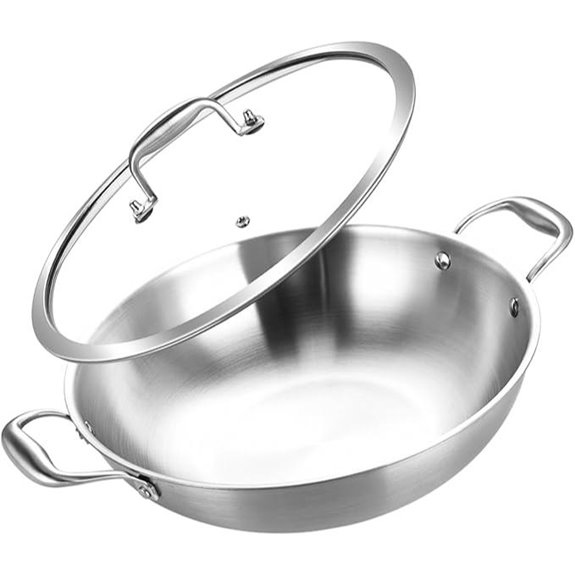 Inqibee 10-Inch Tri-Ply Stainless Steel Wok