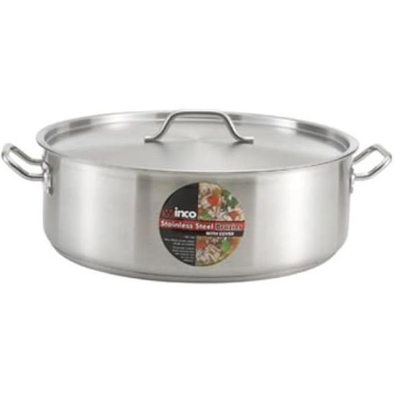 Winco SSLB-10 10-Quart Premium Stainless Steel Polished Induction Brazier