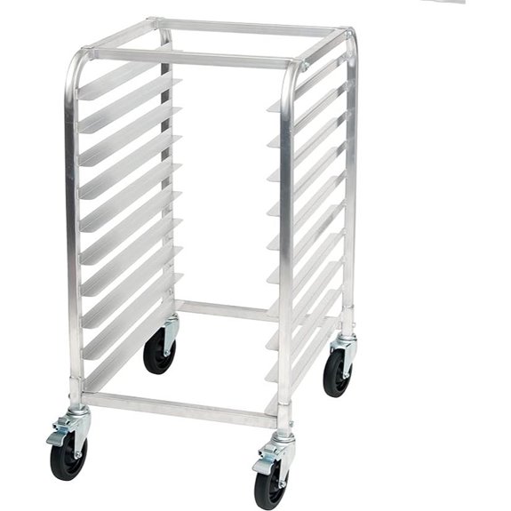 Winco 10-Tier Aluminum Sheet Pan Rack with Brake