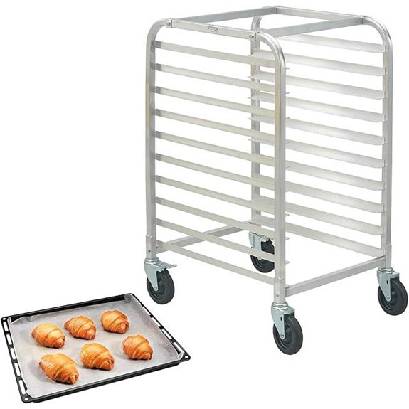 VEVOR 10-Tier Bun Pan Rack with Brake Wheels