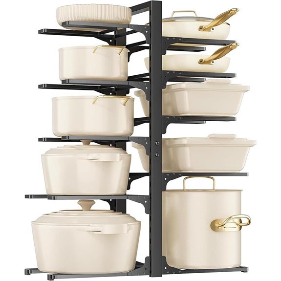 MUDEELA 10-Tier Under-Cabinet Pot Organizer