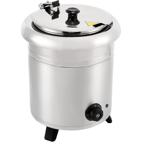 Commercial 10L Stainless Steel Soup Warmer with Lid