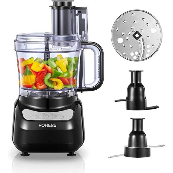 FOHERE 12-Cup Food Processor with Chopper & Grinder