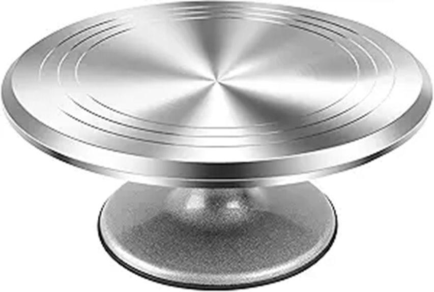 RFAQK 12-Inch Aluminum Revolving Cake Stand