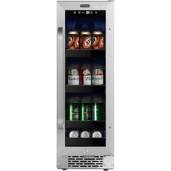 Whynter 12-inch Built-in Beverage Refrigerator with Glass Door