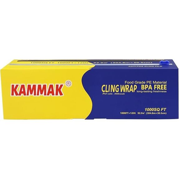 KAMMAK Plastic Wrap with Cutter 12 Inch Bulk