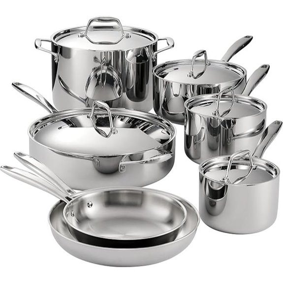 Tramontina 12-Piece Tri-Ply Stainless Steel Cookware Set