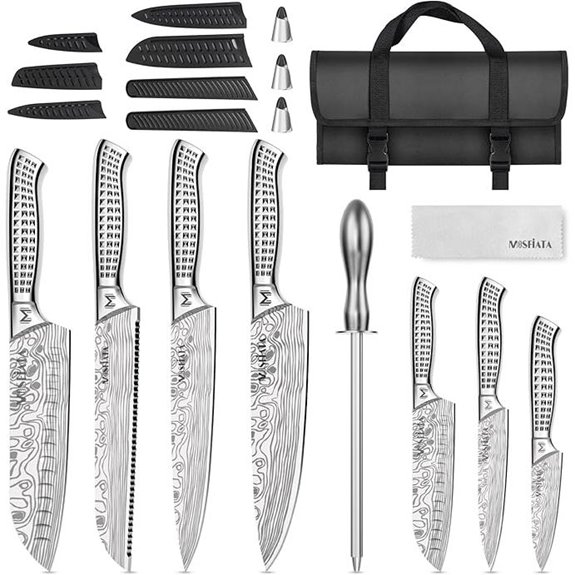 MOSFiATA 12-Piece Stainless Steel Kitchen Knife Set