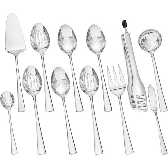 KINGSTONE 12-Piece Stainless Steel Serving Utensils Set
