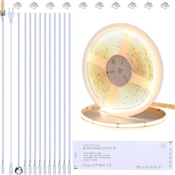 12V COB LED Under Cabinet Strip Light Kit