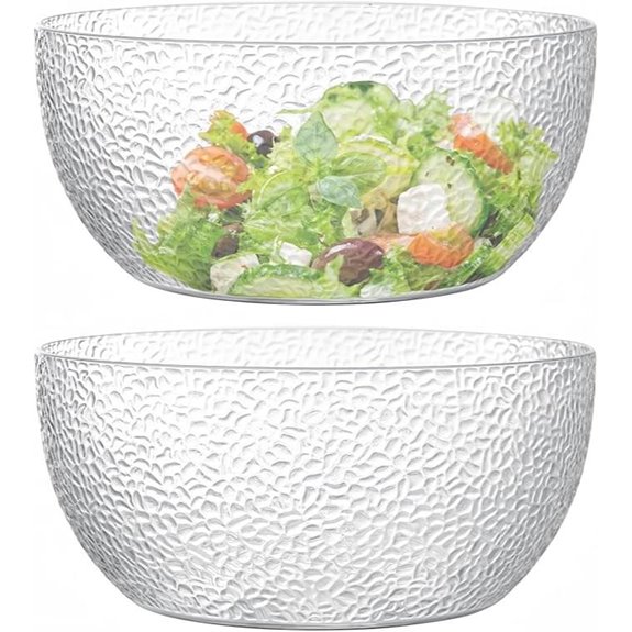 Qxbekmor 130 oz Acrylic Salad Bowls (Set of 2)