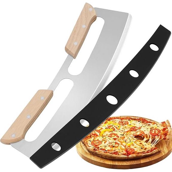 14-inch Rocking Pizza Cutter with Wooden Handle