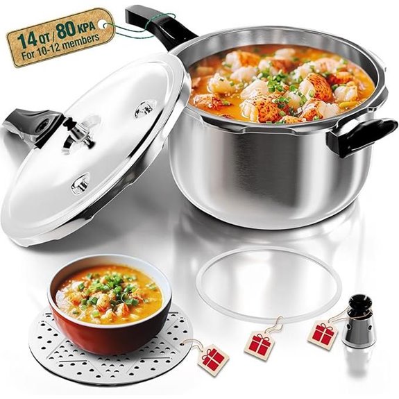 WantJoin 14QT Stainless Steel Pressure Cooker
