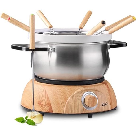 Artestia 1500W Electric Swiss Fondue Set with Forks