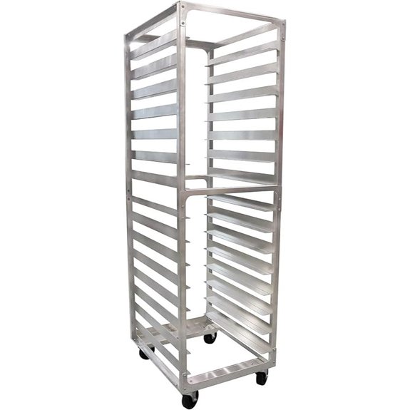 15-Tier Commercial Aluminum Bun Rack with Casters