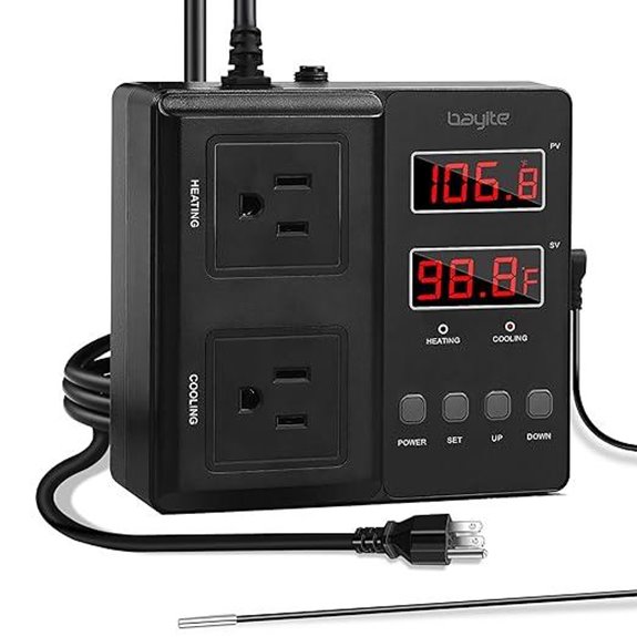 Bayite 1650W Digital Temperature Controller with Dual Outlets