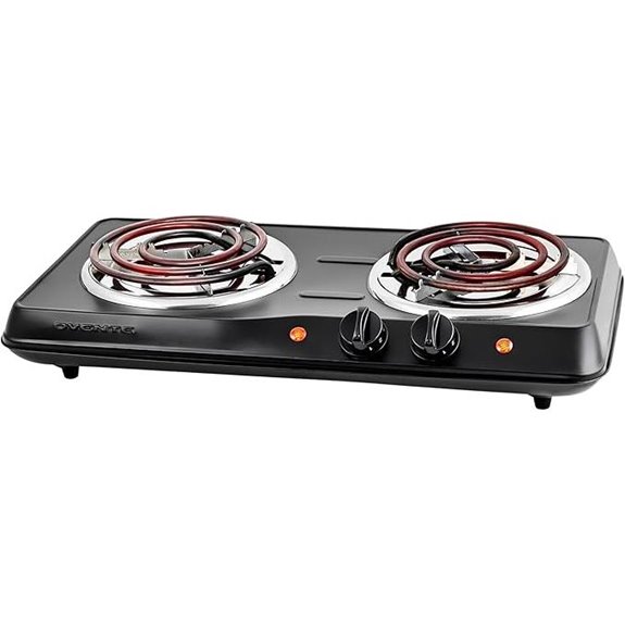 OVENTE 1700W Double Burner Cooktop with Temperature Control