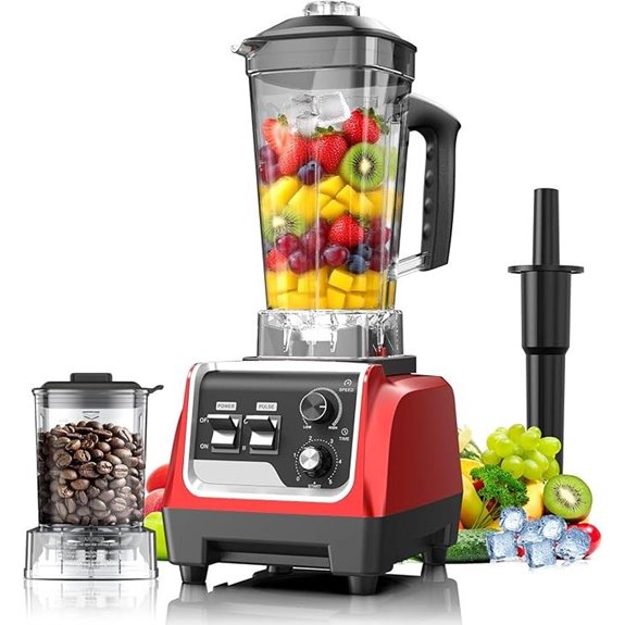 Powerful 1800W Countertop Blender for Smoothies and Ice