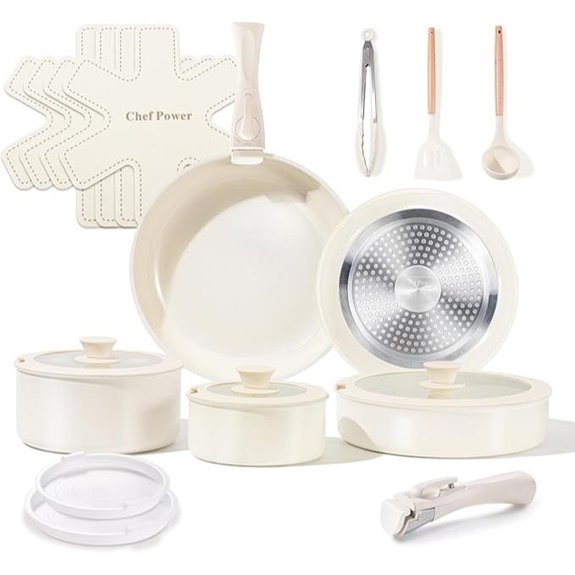 Chef Power 19-Piece Nonstick Ceramic Cookware Set