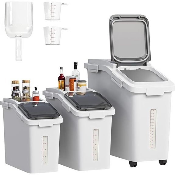 YITAHOME 20.6 Gal Ingredient Storage Bin with Wheels