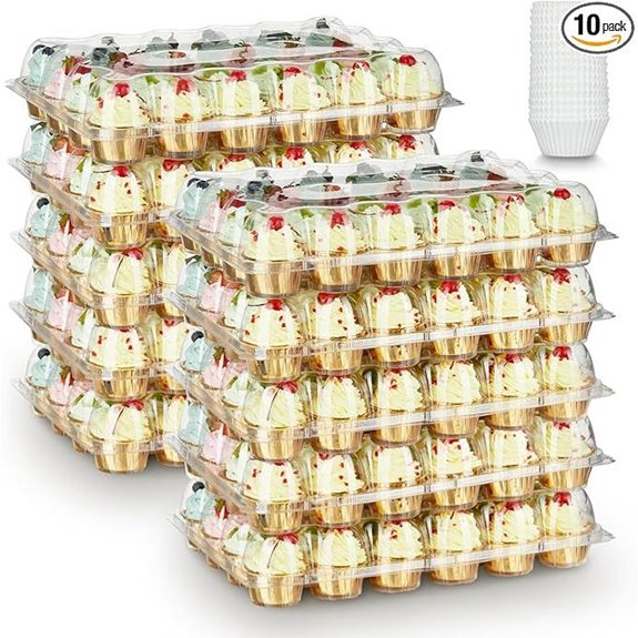 24 Pack Stackable Cupcake Carrier & Liner Sets