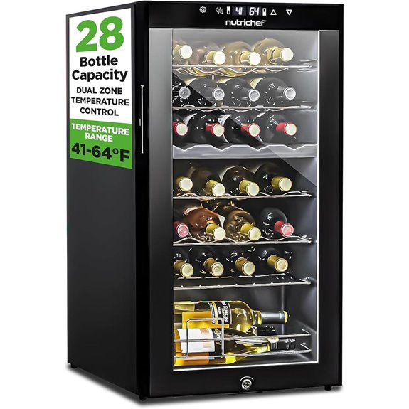 Nutrichef 28-Bottle Dual Zone Wine Cooler