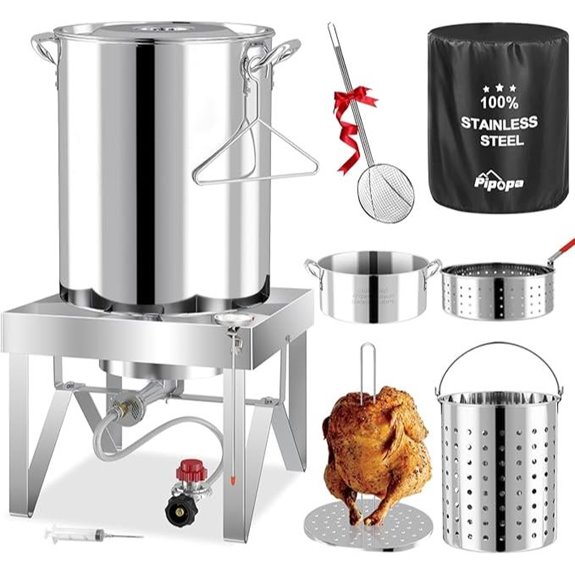 30QT Turkey Fryer Kit with Cover and Skimmer