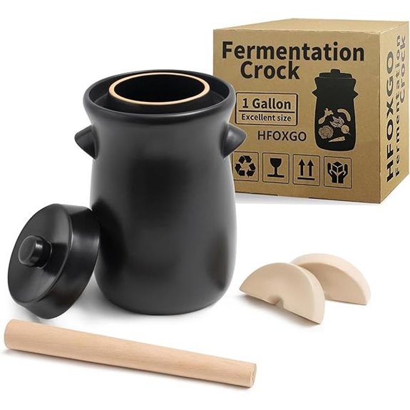 Fermentation Crock 3.8L with Weights Lid & Tamper