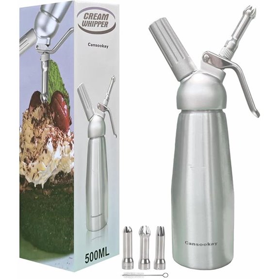 Professional 500mL Whipped Cream Dispenser with Tips