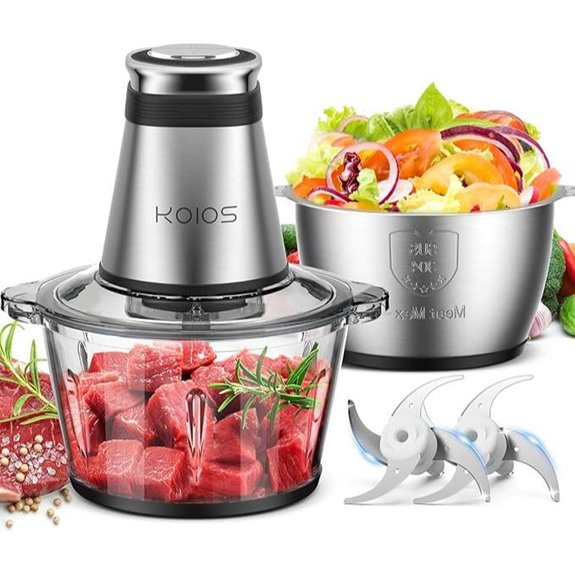 KOIOS 500W Food Processor with 2 Bowls and Blades