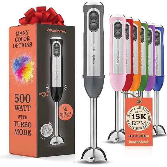 Immersion Hand Blender 500W with Turbo Stainless Steel