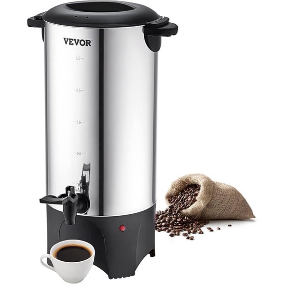 VEVOR Commercial Coffee Urn 50 Cups Stainless Steel