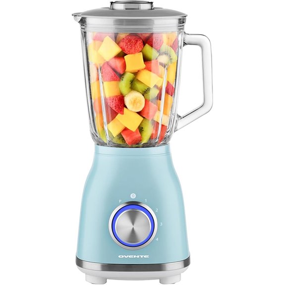 OVENTE Countertop Blender with 550W Motor and Glass Jar
