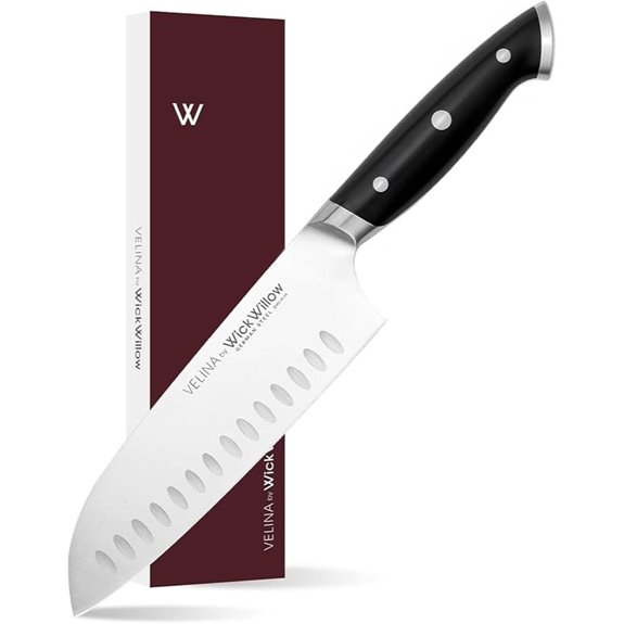 Velina 7-Inch Santoku Knife with Ergonomic Handle