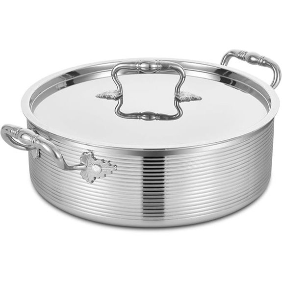 Inqibee 7 Quart Tri-Ply Stainless Steel Rondeau