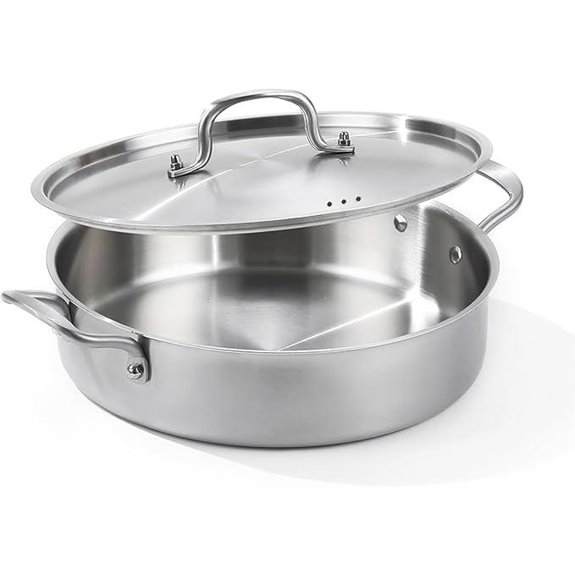 7 Quart Tri-Ply Stainless Steel Saute Pan