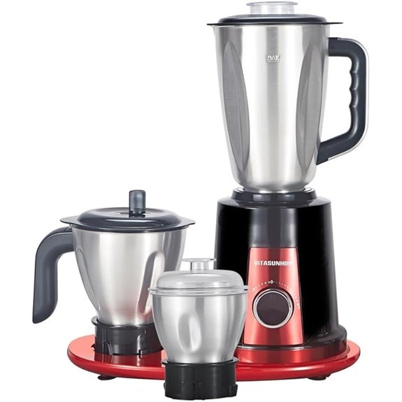 Indian Mixer Grinder with 800W Motor and 3 Stainless Steel Jars