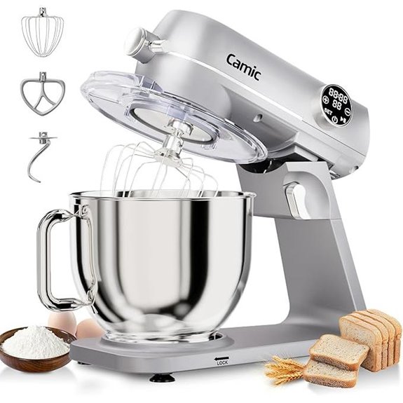 8.45 QT Metal Stand Mixer with Digital Timer