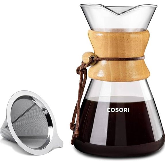 COSORI 8-Cup Pour Over Coffee Maker with Steel Filter