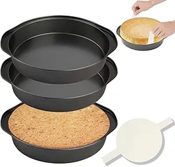8-Inch Nonstick Cake Pans with Parchment Paper Set