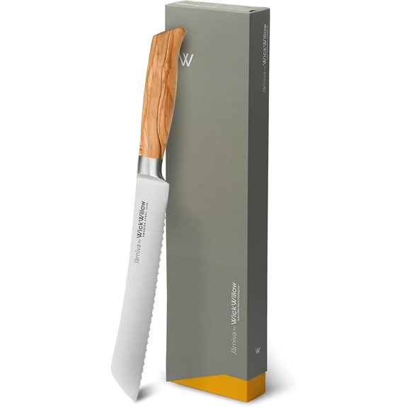 8 Inch Serrated Bread Knife with Olive Wood Handle