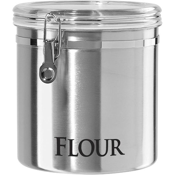 Oggi 8 Stainless Steel Flour Clamp Canister