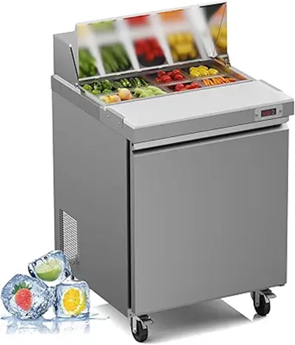 Commercial Sandwich & Salad Prep Refrigerator with 8 Pans