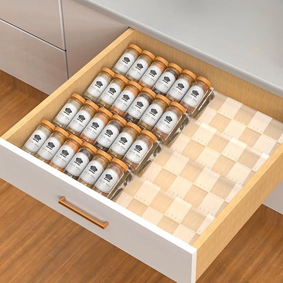 4-Tier Clear Acrylic Spice Drawer Organizer (4-Pack)