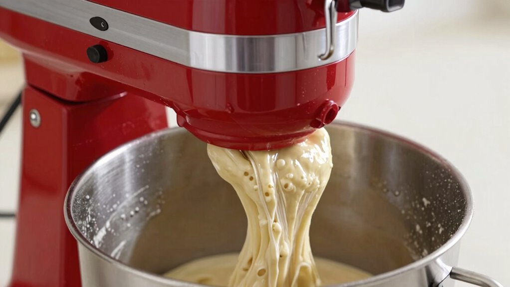 adjust mixer speed carefully