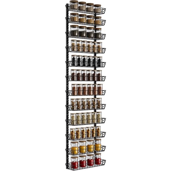 SWOMMOLY 12-Tier Adjustable Wall Spice Rack Organizer