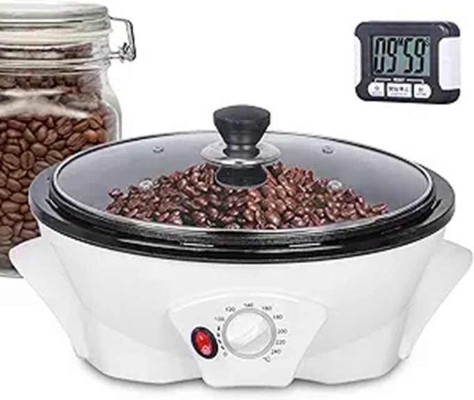 JIAWANSHUN Electric Coffee Bean Roaster (1.1lb Adjustable)
