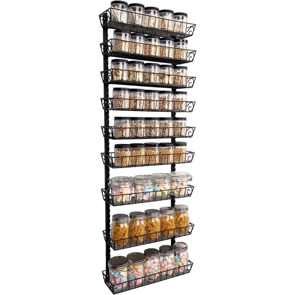 SWOMMOLY 9-Tier Adjustable Wall Spice Rack Organizer