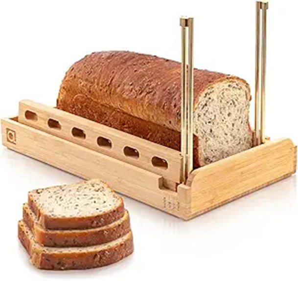 DITTO Bamboo Bread Slicer with Adjustable Thickness