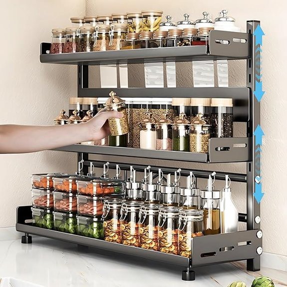 adjustable countertop spice rack